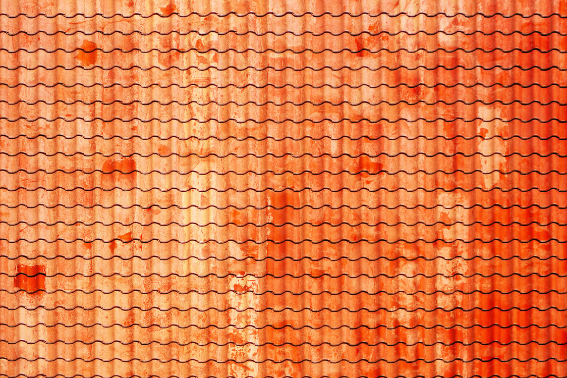 Old discolored tiles roof